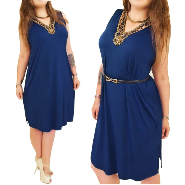 Abito Estivo Donna In Cotone - Scollo A V, Maniche Corte, Con Bottoni E Tasche, Casual E Comodo - Foto 5