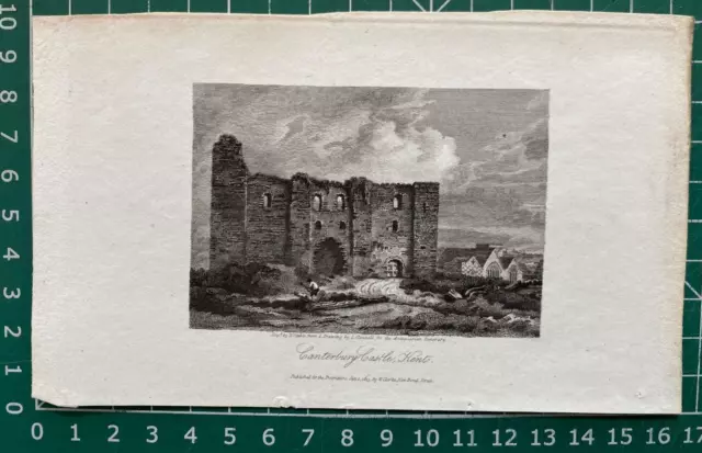 1815 Antique Print; Canterbury / Dane John Castle, Kent after Clennell 2