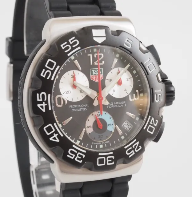 TAG Heuer Formula 1 CAC1110-0 Quartz Chronograph Black Mens Watch 200m Video 3