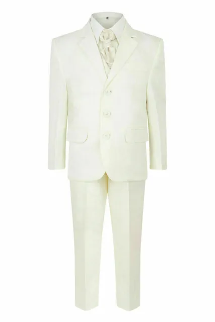 Boys Finest Suit White Or Cream Wedding Holy Communion Baptism Formal  1 -16 Rs