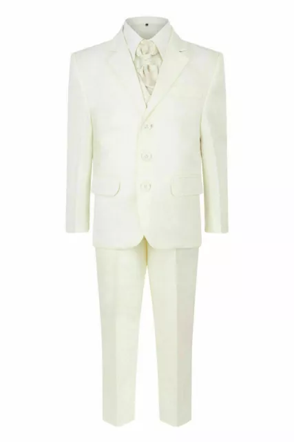 Boys Finest Suit White Or Cream Wedding Holy Communion Baptism Formal  1 -16 Rs