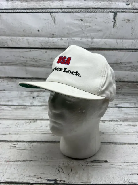 VTG Master Lock USA Embroidered Spell Out General Store Advertising Snapback Hat