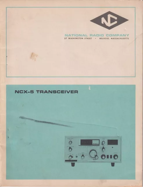 Genuine Original National Ncx-5 All Band Hf Transceiver Instruction Manual