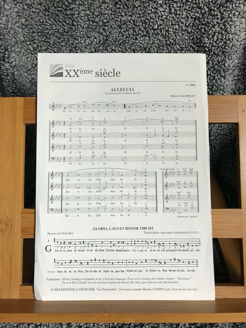 Pierre Calmelet Alleluia pour choeur mixte partition en feuillet A coeur joie