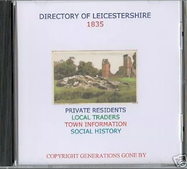 Genealogy Directory Of Leicestershire 1835 Cd Rom