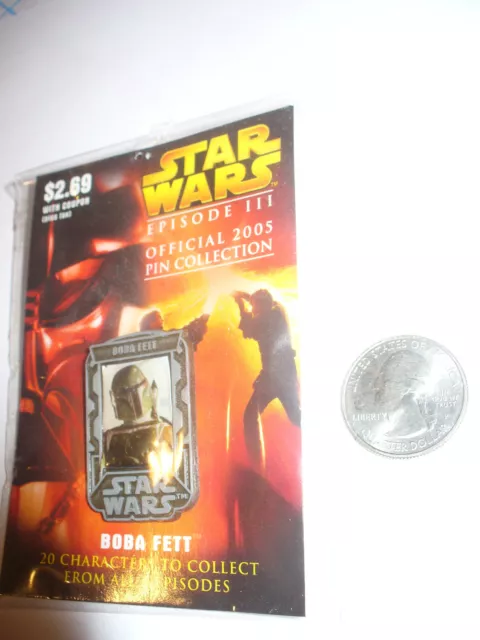 Star Wars Episode 3 Boba Fett Official 2005 1.5" tall  Pin Collection - Activa