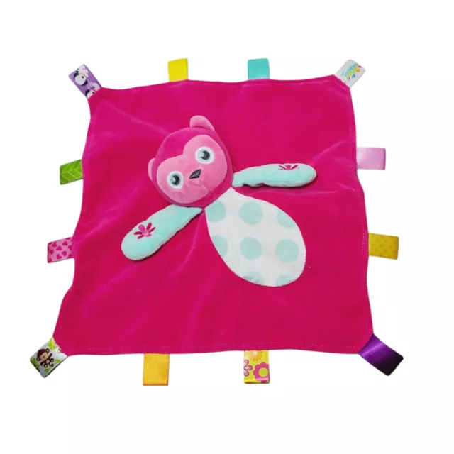 Lovey Taggies Soft Security Blanket Pink Owl Lady Bug Baby Infant Part Crib Toy