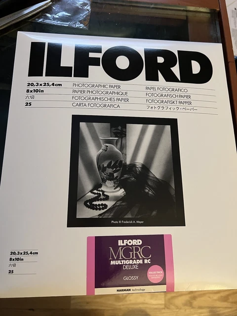 *NUEVO* ILFORD Multigrado RC Lujo Brillante 8""x10"" 25 hojas de papel fotográfico