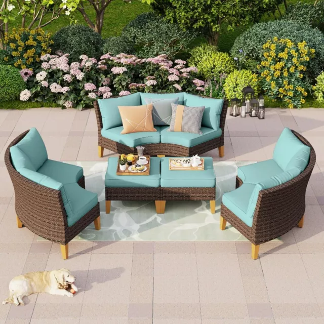 8-Piece Patio Furniture Set Outdoor Patio Conversation Set Outdoor Rattan Chairs