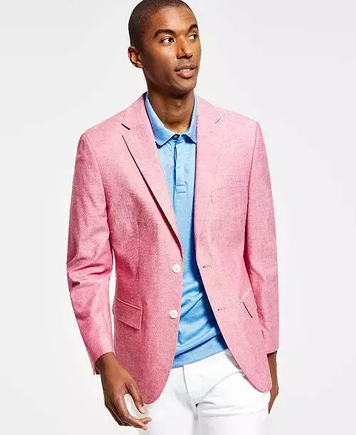 Tommy Hilfiger Mens Modern Fit Rose Cotton Sport Coat 38S