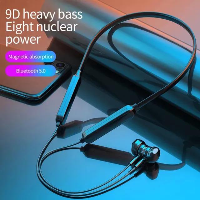 Magnetic Bluetooth 5.0 Wireless Neckband Earphones Headphones Handsfree Headset
