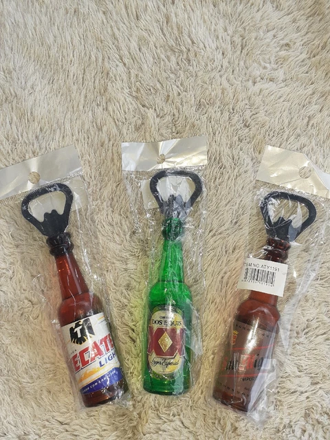 3 Pc Tecate Dos Equis and San Miguel Liquid Filled Fridge Magnet  Bottle Opener