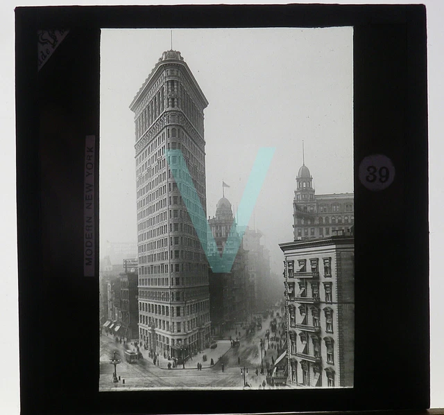 Glass Magic Lantern Slide - Fuller Building / The Flatiron New  York