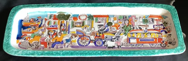 HUGE 24” Giovanni DeSimone Italian Pottery Tile Plaque MCM Signed Hand Painted