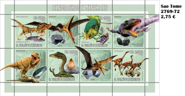 Dino Dinosaurier prähistorische Tiere Satz Sao Tome 2769-72 postfrisch