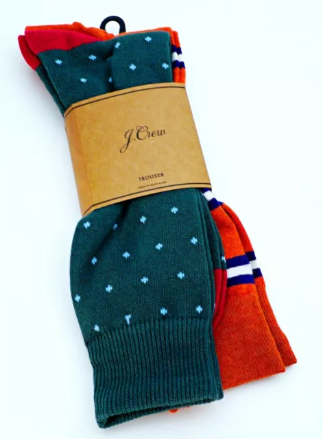 J Crew Men’s Socks Striped & Birds Eye Trouser Socks 2 Pack Stocking Stuffers 2