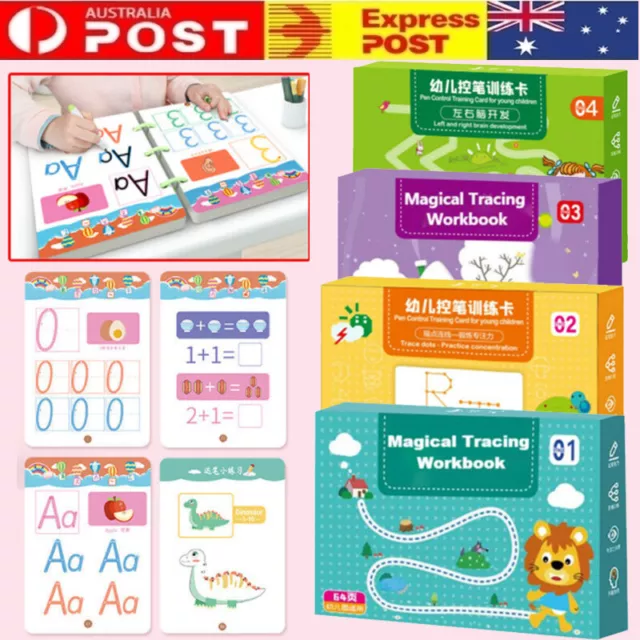 Kids Magical Tracing Workbook Preschool Practice Reusable Calligraphy Copybook