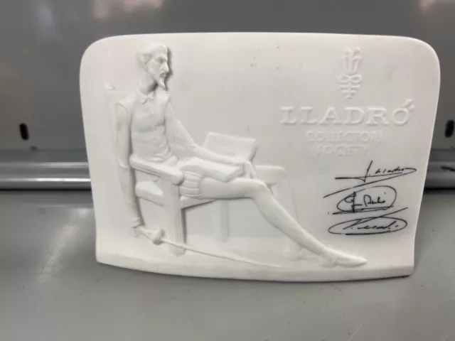 Lladro Collectors Society Display Sign Advertising Signed Bisque Plaque 1985