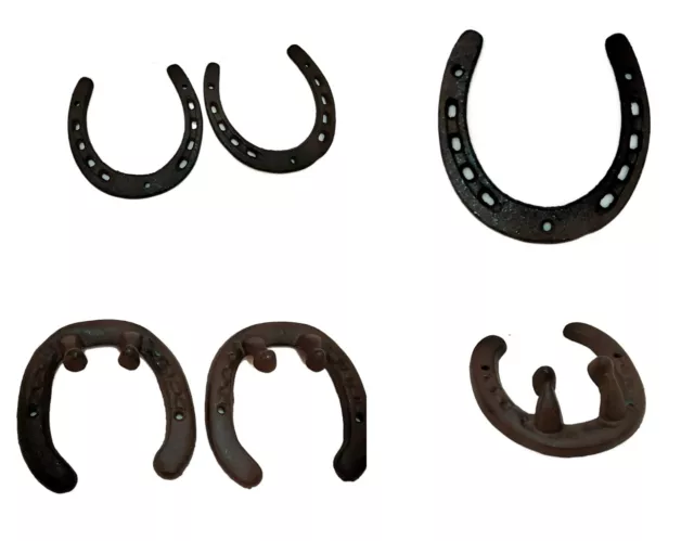 Cast Iron Horseshoe Good Luck Charm Barn Door Rustic Decor Wall Hung Horse Shoes