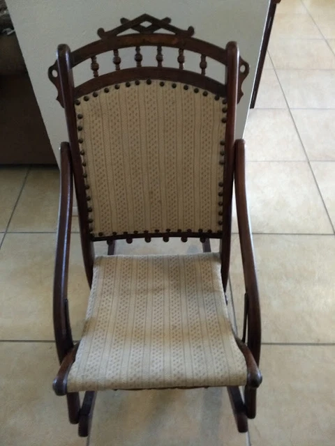 Smaller Antique Victorian Style Wooden Folding  Rocker Rocking Chair
