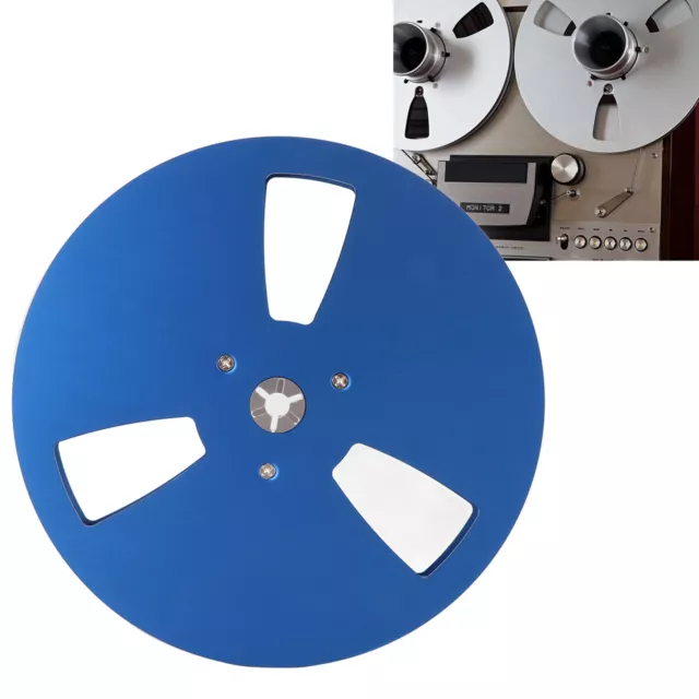 1/4 7 Inch Empty Tape Reel,3 Holes Aluminum Alloy Empty Reel Opening  Machine Part Takeup Reel for Reel to Reel Tape Players (Gold)