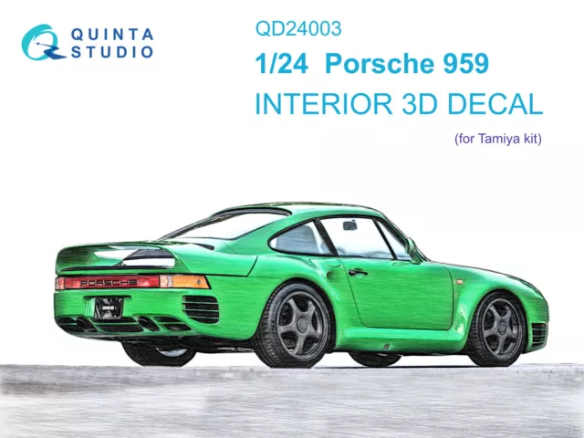 Quinta Studio 1/24 Porsche 959 3D-gedruckter & farbiger Innenraum (Tamiya)