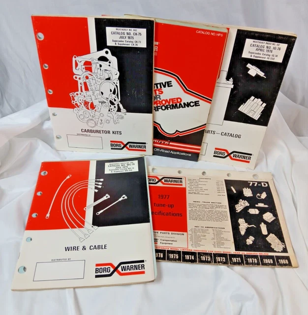 LOT DE 5 livres catalogue manuel pièces Warner original vintage