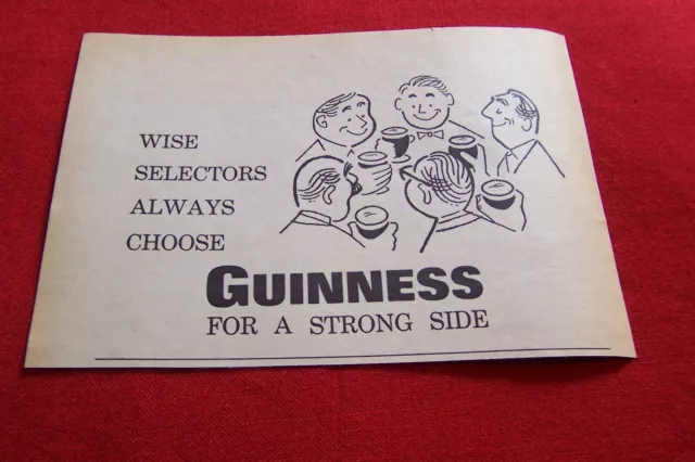 Guinness Cricket 1963 Original Vintage Press Advert