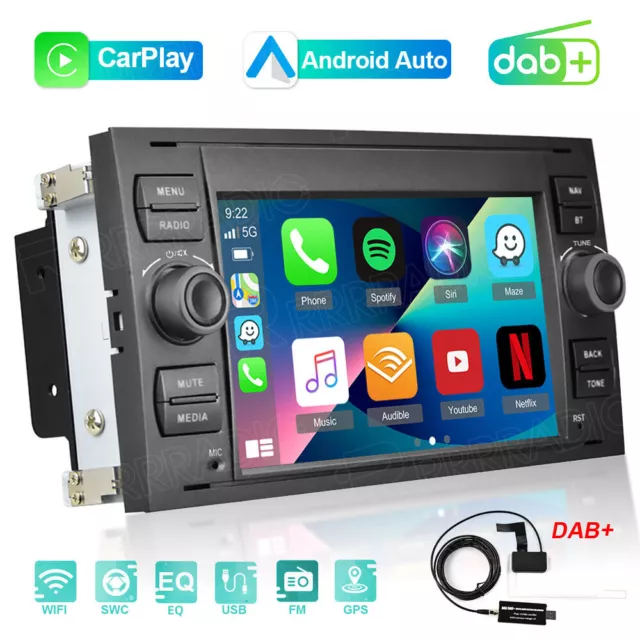 DAB+ Android 13 Autoradio Carplay GPS Navi Für Ford Focus C S Max Transit Fiesta