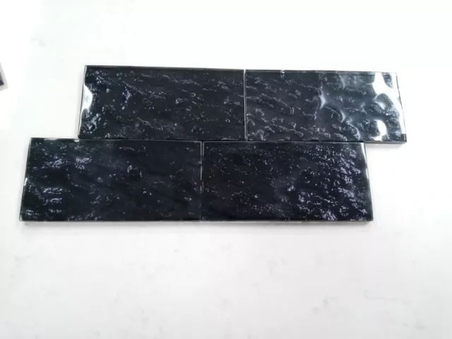 Emser Vista Segusa Dark Blue Glass 3x6 Subway Tile