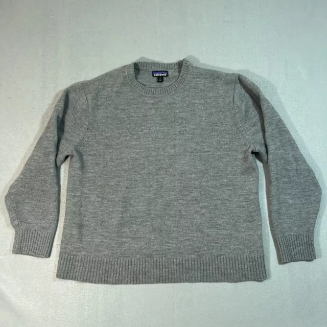 Patagonia Merino Wool Sweater Light Gray Mens Large
