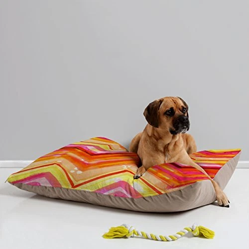 CayenaBlanca Watercolour Chevron Pet Bed, 40 by 30-Inch