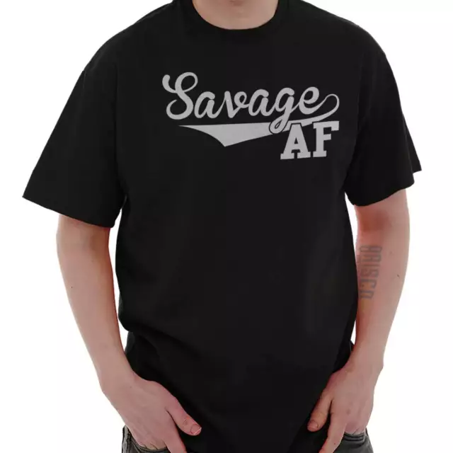 Savage AF Funny Athletic Sports Attitude Gym Womens or Mens Crewneck T Shirt Tee