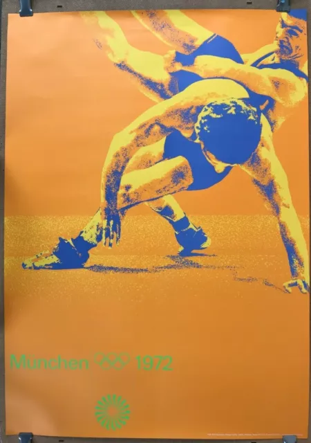 7. Olympia PLAKAT RINGEN Olympische Spiele München 1972 Olympiade Otl Aicher