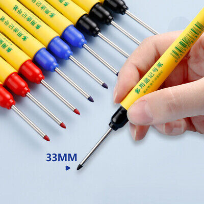3 un. bolígrafos marcadores de cabeza de 33 mm de largo impermeables secado rápido multipropósito profundo Ho$g