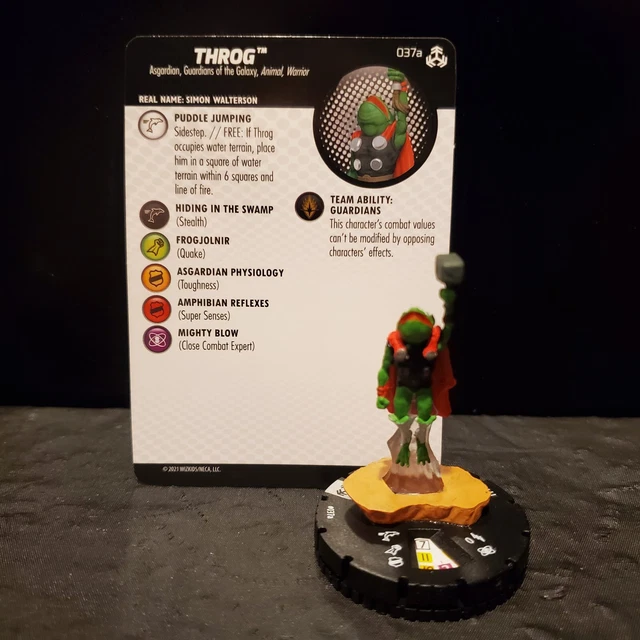 HeroClix Marvel Avengers War of Relms: Rare Throg #037a w/card