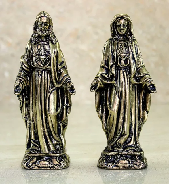 Messing Jesus Christus Und Mutter Mary Idol Statue Figur Wohndeko