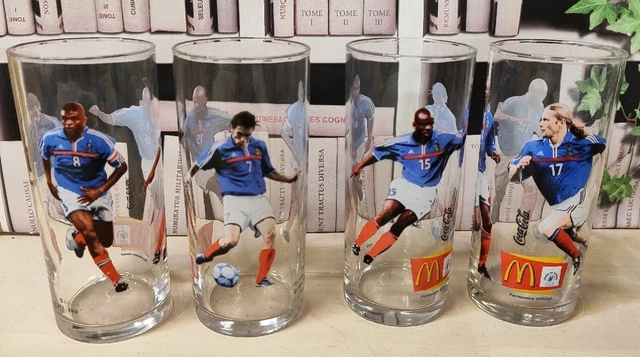 Verre Collector Coca-Cola France 98 - Zidane, Barthez, Lizarazu, Ticket à Gratter NEUF