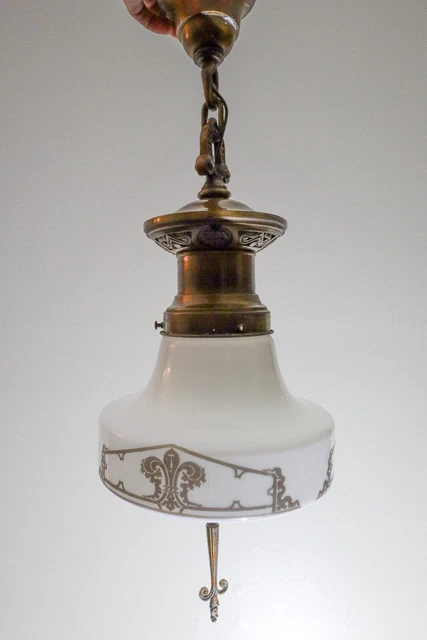 Art Deco 1920's Kay Line Radiant Light Fixture Copper and Bronze