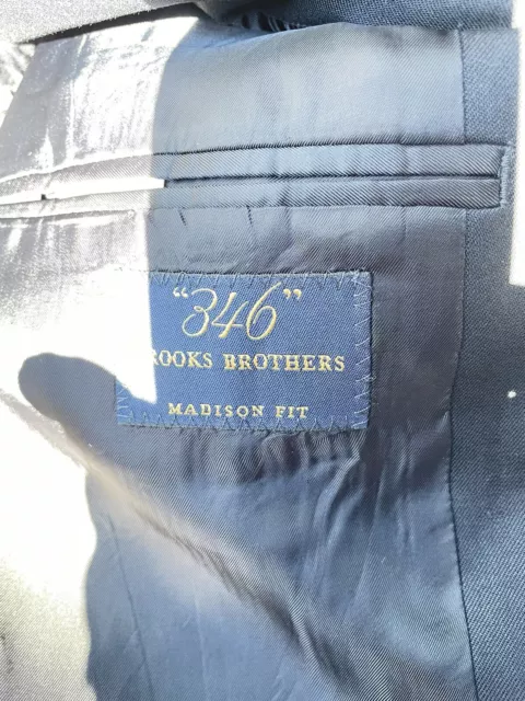 BROOKS BROTHERS 346 Madison Fit Blazer Size 44R Navy Blue wool Sport Coat jacket 2