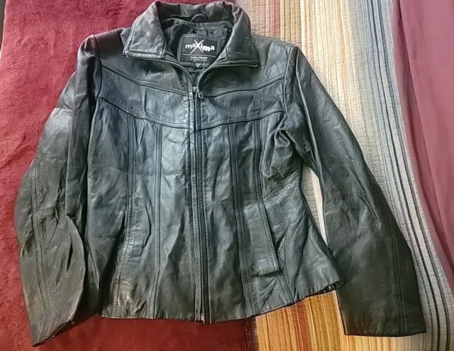 Maxima Wilsons Leather Jacket Womens Small