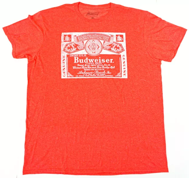 BUDWEISER T-shirt Anheuser Busch Beer Cerveza Distressed Tee Men's XL New