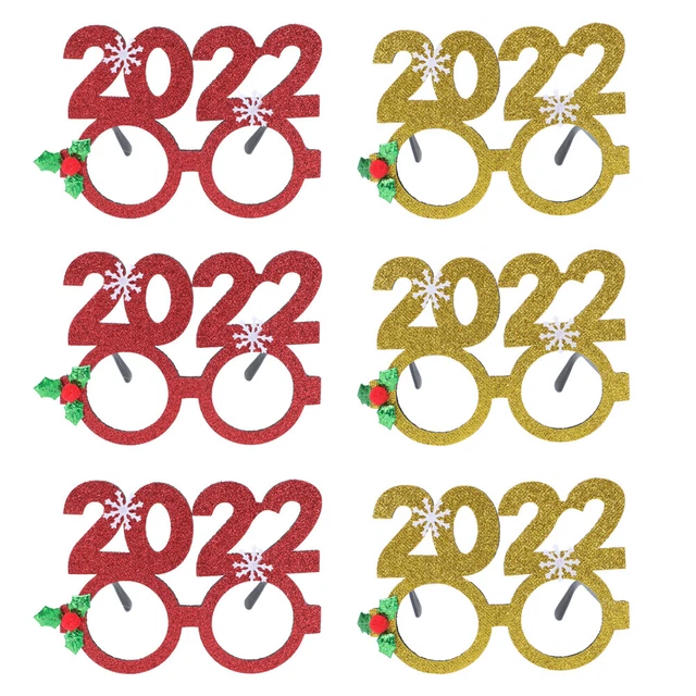 6 pz occhiali 2022 plastica decorazione festa 2022 regali festa