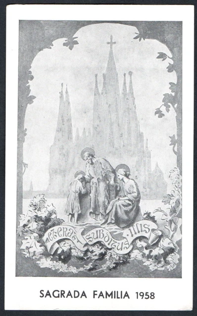 Antico Santino de la Sagrada Familia image pieuse estampa holy card