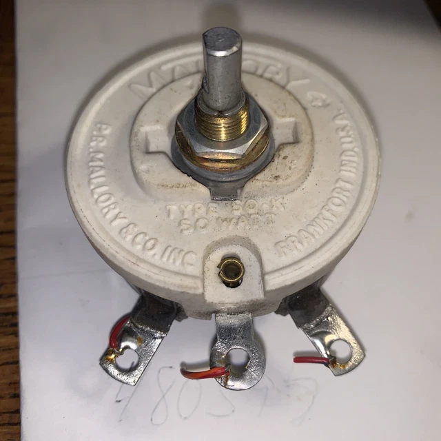 vintage old  Mallory Rheostat 50W Type-50K 300 Volts antique part free shipping