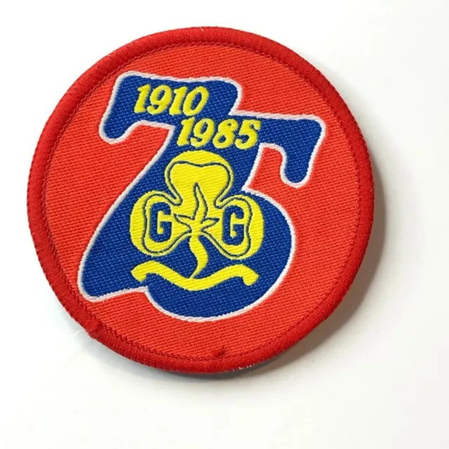 Vintage girl guides 75th anniversary Patch badge 1910-1985