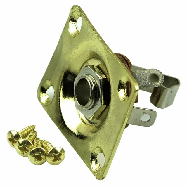 Piastra Jack Dorata Per Telecaster - JP-SOCK-G Con Connettore Incluso - Aftermarket