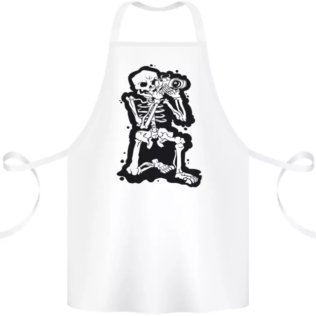 A Skeleton Photographer Photography Cotton Apron 100% Organic