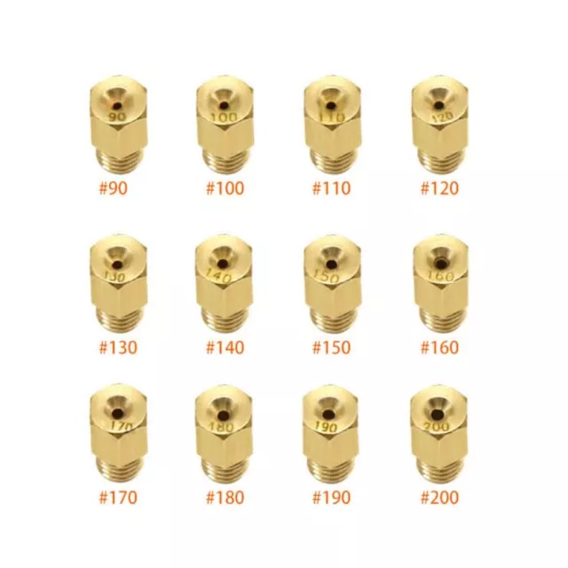 For Mikuni VM/TM Carb #90 - #200 Jets Motorcycle Carburetor Main Jet 12Pcs