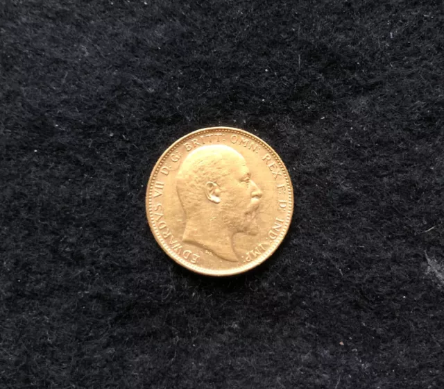 1908 King Edward V11 Full Gold Sovereign in Great Condition